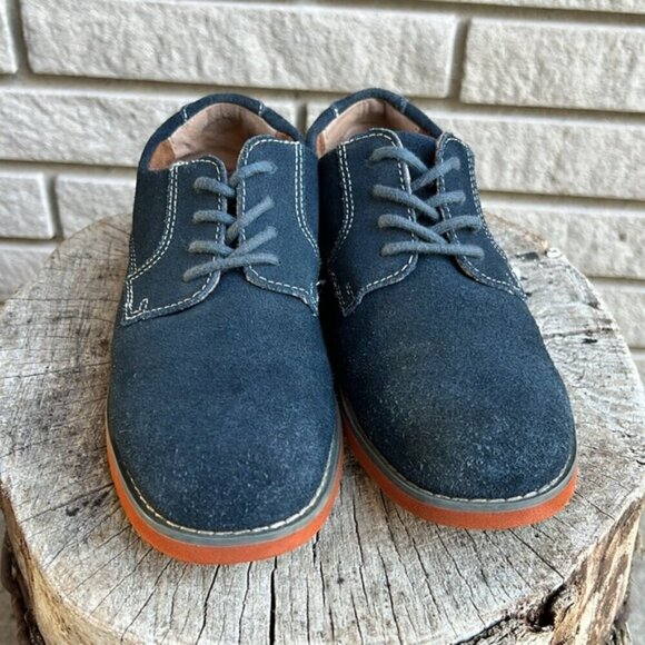 Florsheim Kearney Jr Plain Toe Oxford Blue Suede Shoes Sz 3 - Picture 2 of 9